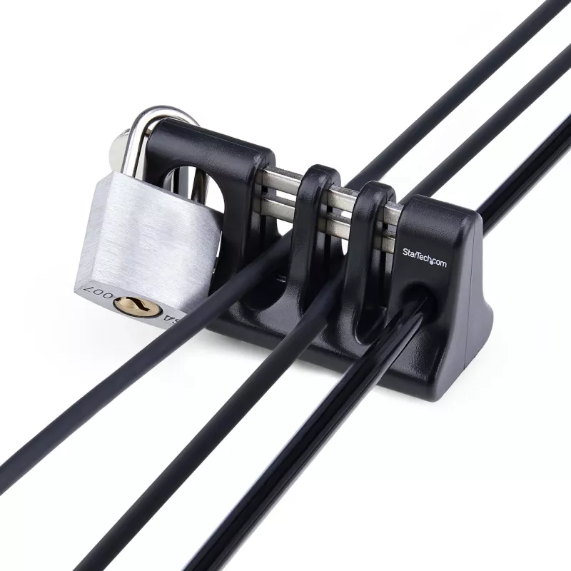 StarTech.com Peripheral Cable Anchor Lock, Secure Keyboard/Mouse, Cable Lock For Shared Office/Public Computers, Cable Trap Compatible w/Laptop Security Cable/Padlock - TAA