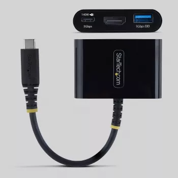 StarTech.com USB-C to HDMI Multiport Adapter with 140W PD Charging, 4K 60Hz HDMI, USB 5Gbps Hub, Mini Dock For MacBook / Dell / Thinkpad / HP / iPad / Tablets