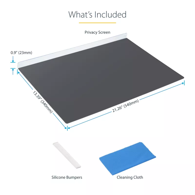 StarTech.com 24-inch 16:10 Computer Monitor Privacy Screen, Hanging Acrylic Filter, Quick-Install Security Shield, Monitor Screen Protector, +/- 30 Deg. View, Glossy