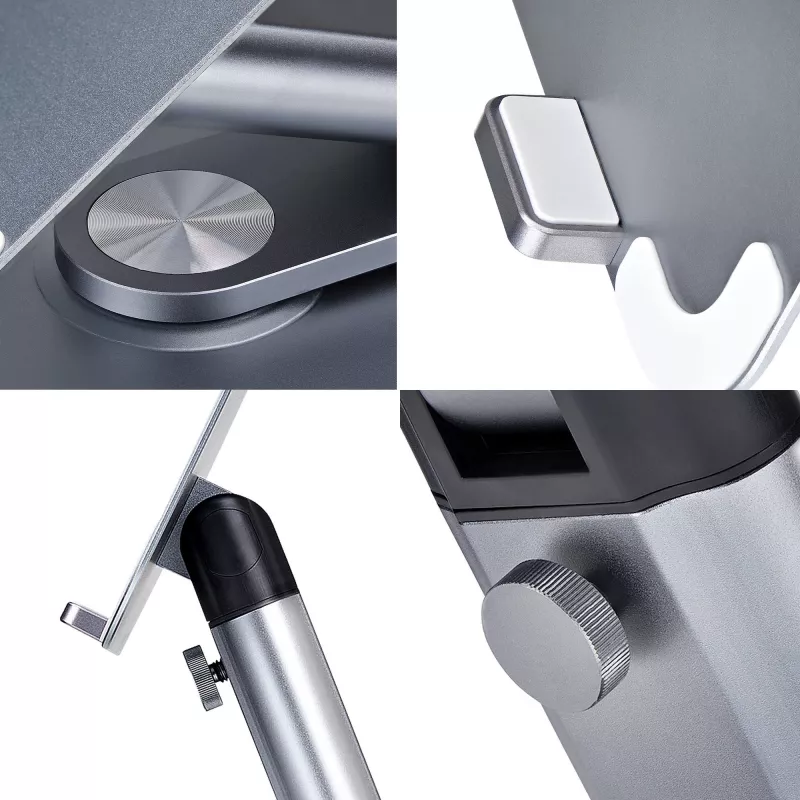 StarTech.com Telescopic Laptop Stand, 360 Swivel Base, Rotating Computer Riser for Desk, Adjustable Height and Tilt, Max 11lb/5kg, Aluminum Build, Portable Design