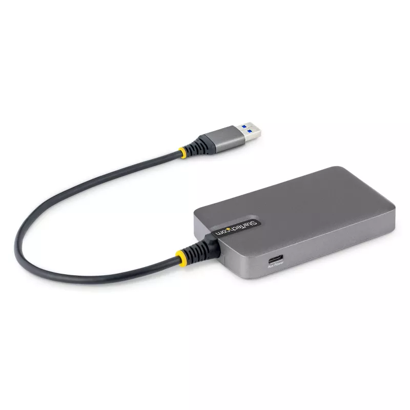 StarTech.com 4-Port USB-A Hub, 5Gbps, Bus Powered, USB-A to 4x USB-A Hub with USB-C Auxiliary Power Input, 1ft/30cm Host Cable, Portable Desktop/Laptop USB Hub