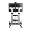 StarTech.com Rolling TV Cart/Stand On Wheels For 60-100inch Flat Screens Up To 220lb (100kg), Height Adjustment via Hand Crank, Mobile/Portable Trolley Mount