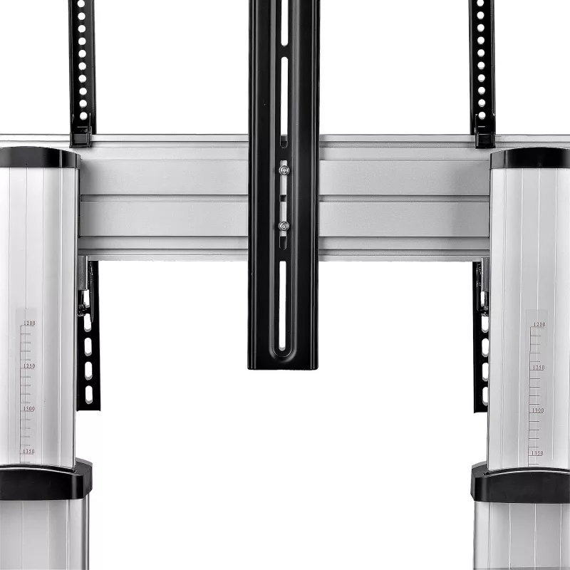 StarTech.com Rolling TV Cart/Stand On Wheels For 60-100inch Flat Screens Up To 220lb (100kg), Height Adjustment via Hand Crank, Mobile/Portable Trolley Mount