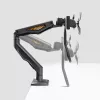 StarTech.com Desk Mount Dual Monitor Arm with Crossbar, Up To 27 inch Displays, VESA 75x75/100x100, Max 33lb/15kg, C-Clamp, Fully Articulating, Mechanical Spring, TAA