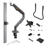 StarTech.com Desk Mount Dual Monitor Arm with Crossbar, Up To 27 inch Displays, VESA 75x75/100x100, Max 33lb/15kg, C-Clamp, Fully Articulating, Mechanical Spring, TAA