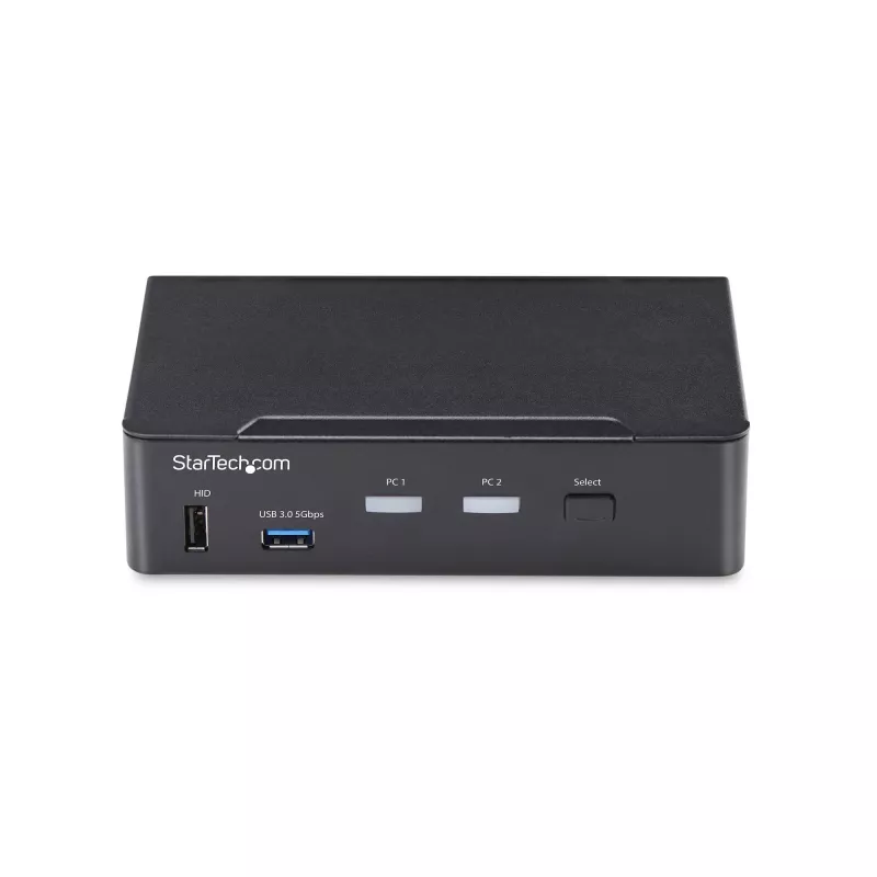 StarTech.com 2-Port DisplayPort KVM Switch, 4K 60Hz, DP 1.2, EDID Management, 2-Port USB 3.0 Hub, 4x USB HID Ports, TAA Compliant