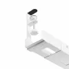 StarTech.com Under Desk Cable Management Tray, Length Adjustable Cable Organizer, Clamp-On Installation, No Drilling Required, Power Bar Holder, White