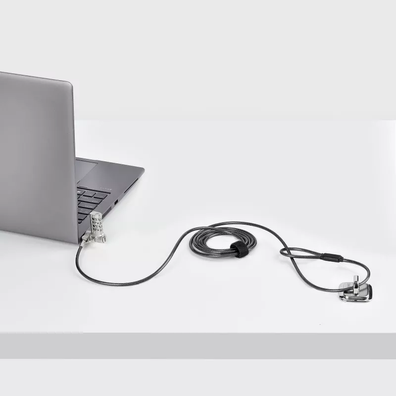 StarTech.com 25-Pack Universal Laptop Lock 6.6ft (2m), Serialized Security Cable for Notebook, Compatible With Noble Wedge®/Nano/K-Slot, Keyless Combination Cable - TAA