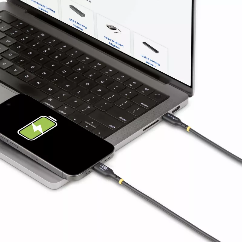 StarTech.com 4m USB-C Charging Cable, USB-IF Certified USB C Cable, 240W PD EPR, USB 2.0 Type-C Laptop Charger Cord, USB-C Data Transfer Cable, TPE Jacket, M/M