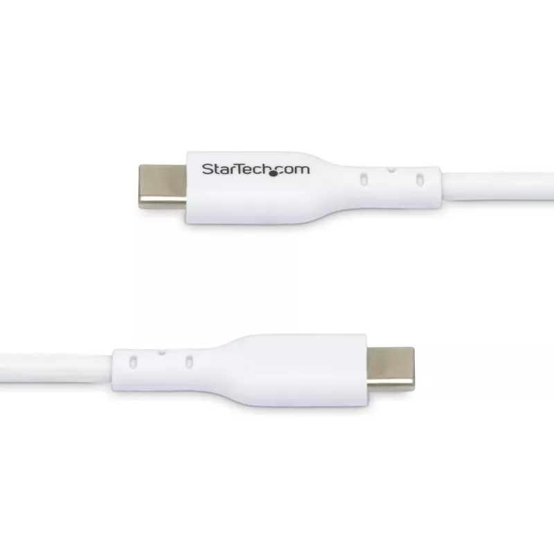 StarTech.com 3m (9.8ft) White USB-C Charging Cable, USB C Cable, USB 2.0 Type-C Laptop Charger Cord, 60W 3A Power Delivery, TPE Jacket, USB-C Data Transfer Cable, M/M