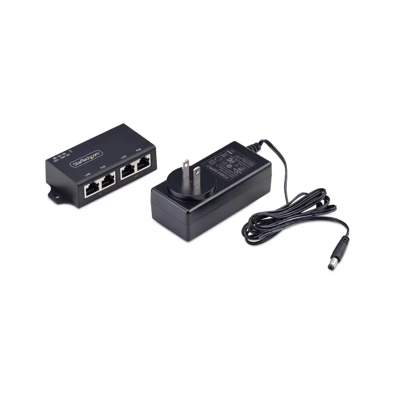 StarTech.com 2-Port Gigabit Midspan PoE+ Injector, 10/100/1000Mbps, PoE+ (802.3af/at), 30W, 1Gbps Ethernet, Wall Mountable, Unmanaged Inline Power Over Ethernet