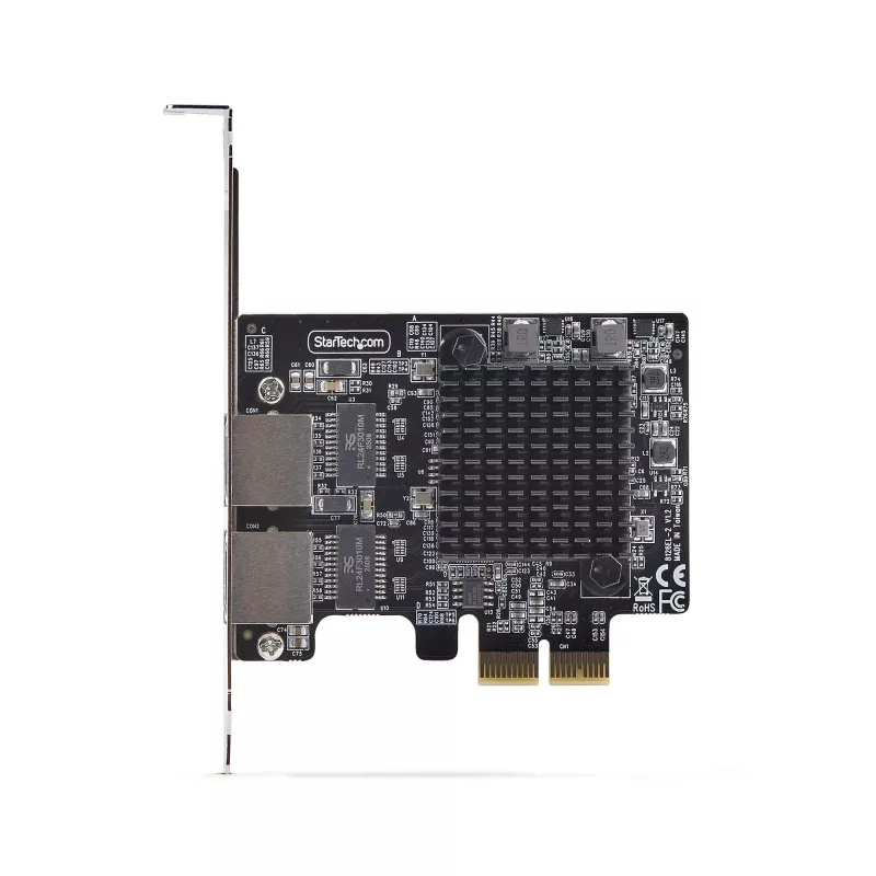 StarTech.com 2-Port 5G Gigabit PCIe Network Adapter Card, 5G/2.5G/1G/100M/10M PCI Express LAN Card, Realtek RTL8126, Windows and Linux, TAA Compliant