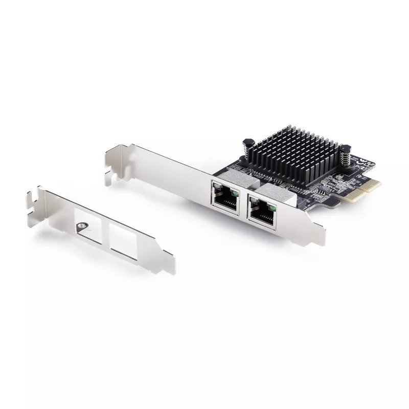 StarTech.com 2-Port 5G Gigabit PCIe Network Adapter Card, 5G/2.5G/1G/100M/10M PCI Express LAN Card, Realtek RTL8126, Windows and Linux, TAA Compliant