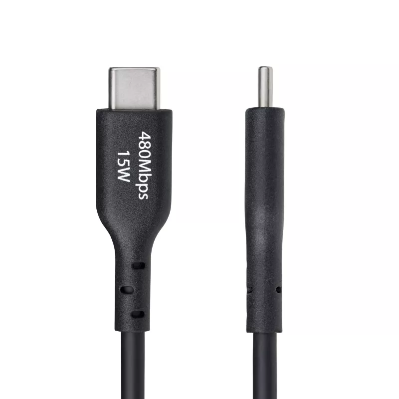 StarTech.com 6.6ft (2m) USB-A to USB-C Charging Cable, Charge & Sync, 3A, USB 2.0, TPE Jacket - Black USB Charging Cord