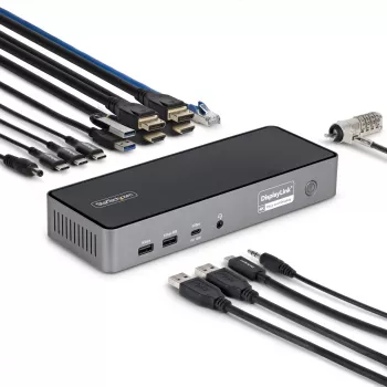 StarTech.com Triple-Monitor USB-C Docking Station, 140W Laptop Charging Dock for MacBook Pro and Windows, 4K 60Hz HDMI or DisplayPort, TAA