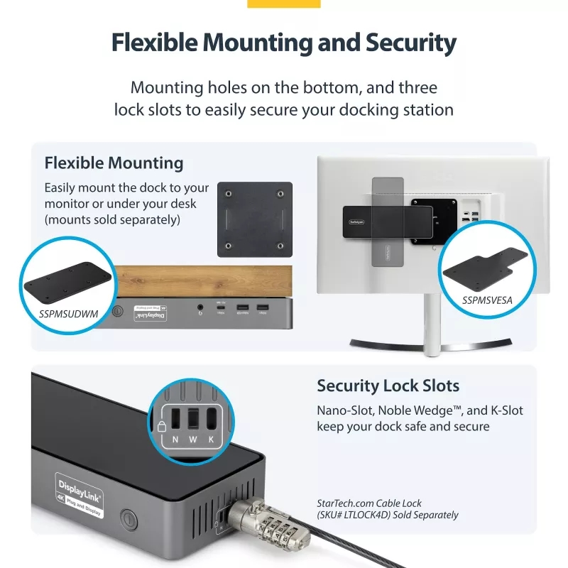 StarTech.com Triple-Monitor USB-C Docking Station, 140W Laptop Charging Dock for MacBook Pro and Windows, 4K 60Hz HDMI or DisplayPort, TAA