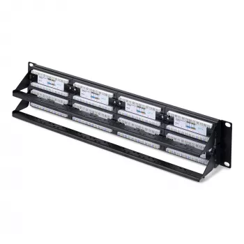 StarTech.com 48-Port 2U Rackmount Cat6 Patch Panel, RJ45, UTP, 110 Punch-Down, Cat 6 Ethernet Patch Panel for Network Server Rack
