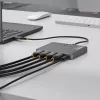 StarTech.com USB-C to Quad-Monitor Workstation Adapter, 4K 60Hz HDMI, 140W PD Passthrough for Laptop Charging, USB Port for Wireless Keyboard / Mouse, TAA