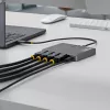 StarTech.com USB-C to Quad-Monitor Workstation Adapter, 4K 60Hz DisplayPort, 140W PD Passthrough for Laptop Charging, USB Port for Wireless Keyboard / Mouse, TAA
