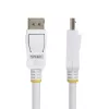 StarTech.com 6ft (1.8m) White VESA Certified DisplayPort 1.2 Cable, 4K 60Hz, 21.6Gbps, Latching DP Connectors, DP 1.2 DisplayPort Cable, DP Monitor Cord, M/M