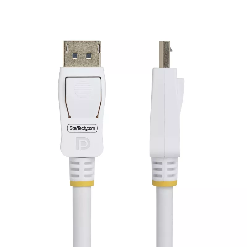 StarTech.com 6ft (1.8m) White VESA Certified DisplayPort 1.2 Cable, 4K 60Hz, 21.6Gbps, Latching DP Connectors, DP 1.2 DisplayPort Cable, DP Monitor Cord, M/M