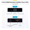 StarTech.com 4-Port HDMI Extender and Splitter Over CAT6, 4K 60Hz, Up to 230ft (70m), 1x4 HDMI over Ethernet Distribution Kit with IR and Power Over Cable