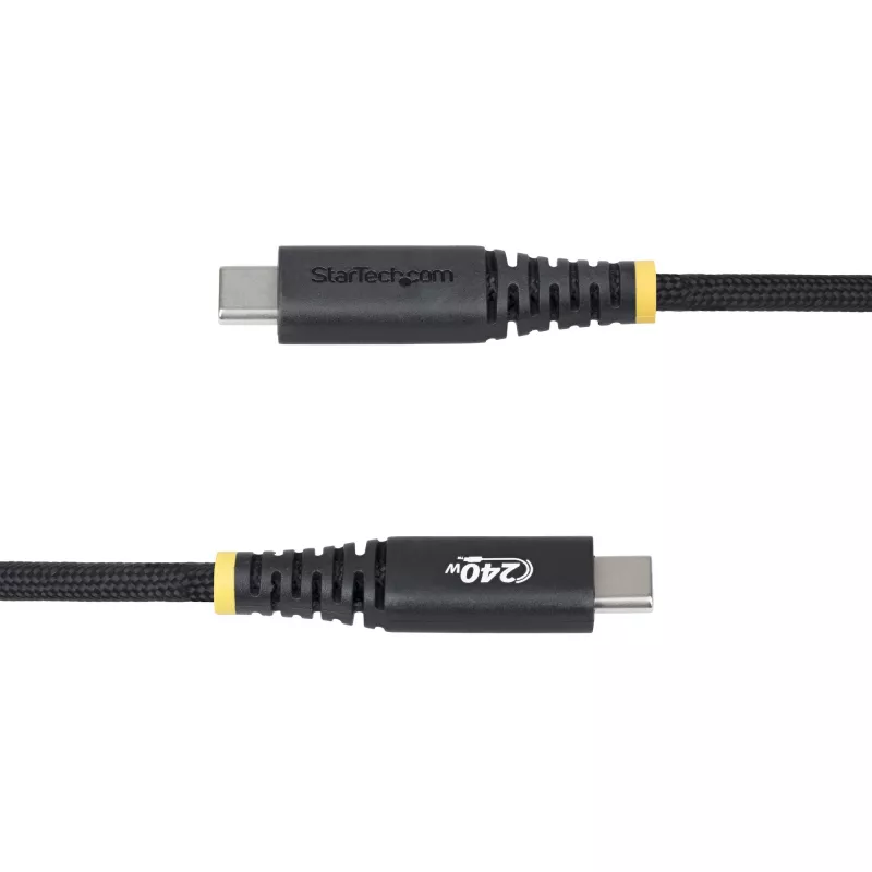 StarTech.com 10ft (3m) USB-C Charging Cable, Durable and Ultra-Flexible, Side Screw Locking, 240W (5A) PD EPR, USB 2.0 Laptop Charger Cable, USB-IF Certified, Rugged USB-C Charging Cord
