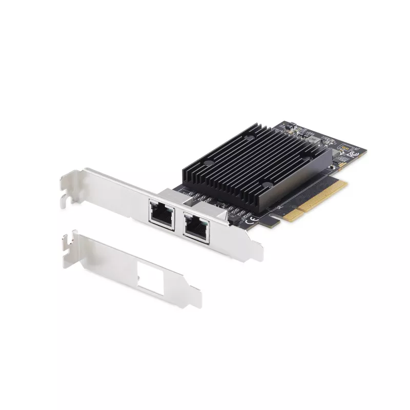 StarTech.com 2-Port PCIe 10Gb Ethernet Network Card, 10GbE Network Interface Card, Broadcom BCM57416 Chipset, Dual RJ45 10GBase-T/Gigabit, NIC Card, TAA
