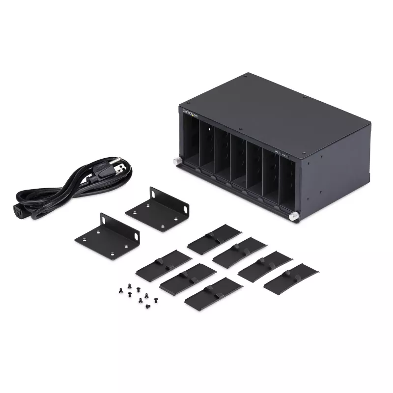 StarTech.com 7-Slot Unmanaged Media Converter Chassis for MCM Media Converter Series, Full Power Isolation, Active Cooling, 10in Rackmount, TAA Compliant
