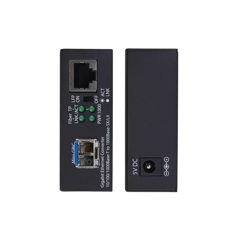 StarTech.com Gigabit Ethernet Copper-to-Fiber Media Converter, SM LC, 20km, 10/100/1000 Mbps, RJ45 to LC, Full Metal, 9K Jumbo Frames, TAA Compliant