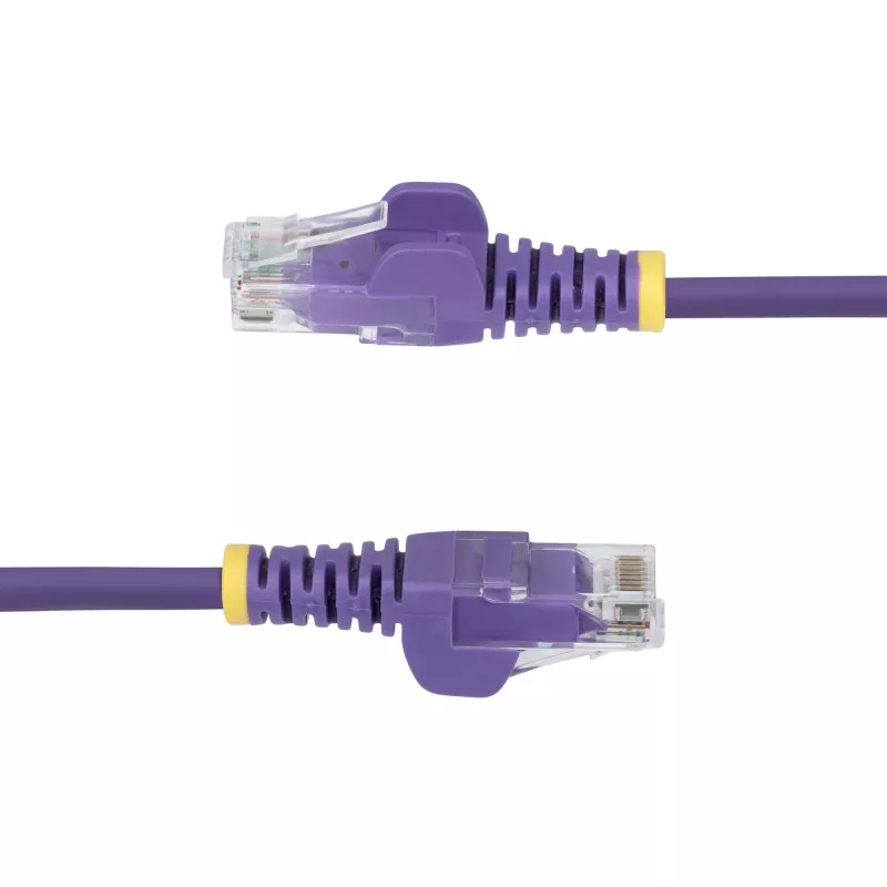 StarTech.com 1.5m Purple Slim CAT6 Ethernet Cable, Snagless, 100W PoE, UTP, LSZH, 28AWG Pure Bare Copper Wire, Slim RJ45 Network Patch Cord w/Strain Reliefs, Individually Tested