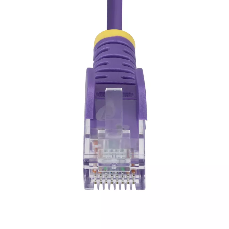 StarTech.com 1.5m Purple Slim CAT6 Ethernet Cable, Snagless, 100W PoE, UTP, LSZH, 28AWG Pure Bare Copper Wire, Slim RJ45 Network Patch Cord w/Strain Reliefs, Individually Tested