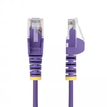 StarTech.com 1m Purple Slim CAT6 Ethernet Cable, Snagless, 100W PoE, UTP, LSZH, 28AWG Pure Bare Copper Wire, Slim RJ45 Network Patch Cord w/Strain Reliefs, Individually Tested