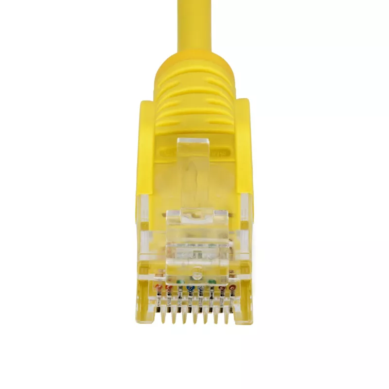 StarTech.com 2.5m Yellow Slim CAT6 Ethernet Cable, Snagless, 100W PoE, UTP, LSZH, 28AWG Pure Bare Copper Wire, Slim RJ45 Network Patch Cord w/Strain Reliefs, Individually Tested