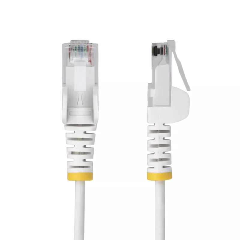 StarTech.com 3m White Slim CAT6 Ethernet Cable, Snagless, 100W PoE, UTP, LSZH, 28AWG Pure Bare Copper Wire, Slim RJ45 Network Patch Cord w/Strain Reliefs, Individually Tested