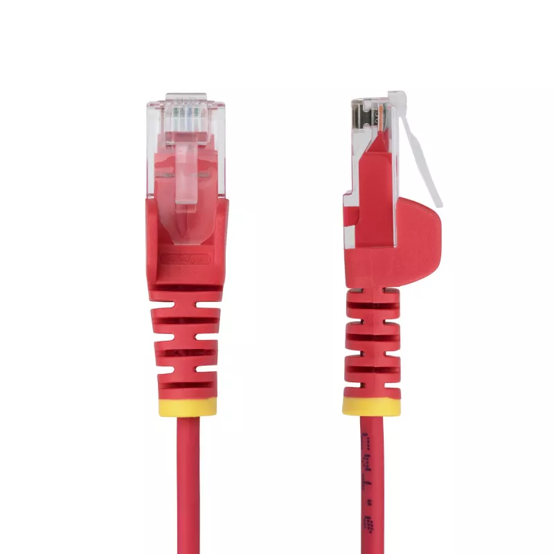 StarTech.com 3m Red Slim CAT6 Ethernet Cable, Snagless, 100W PoE, UTP, LSZH, 28AWG Pure Bare Copper Wire, Slim RJ45 Network Patch Cord w/Strain Reliefs, Individually Tested