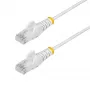 StarTech.com 50cm White Slim CAT6 Ethernet Cable, Snagless, 100W PoE, UTP, LSZH, 28AWG Pure Bare Copper Wire, Slim RJ45 Network Patch Cord w/Strain Reliefs, Individually Tested