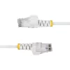 StarTech.com 50cm White Slim CAT6 Ethernet Cable, Snagless, 100W PoE, UTP, LSZH, 28AWG Pure Bare Copper Wire, Slim RJ45 Network Patch Cord w/Strain Reliefs, Individually Tested