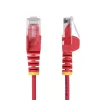 StarTech.com 50cm Red Slim CAT6 Ethernet Cable, Snagless, 100W PoE, UTP, LSZH, 28AWG Pure Bare Copper Wire, Slim RJ45 Network Patch Cord w/Strain Reliefs, Individually Tested