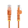 StarTech.com 50cm Orange Slim CAT6 Ethernet Cable, Snagless, 100W PoE, UTP, LSZH, 28AWG Pure Bare Copper Wire, Slim RJ45 Network Patch Cord w/Strain Reliefs, Individually Tested