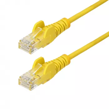 StarTech.com 5m Yellow Slim CAT6 Ethernet Cable, Snagless, 100W PoE, UTP, LSZH, 28AWG Pure Bare Copper Wire, Slim RJ45 Network Patch Cord w/Strain Reliefs, Individually Tested