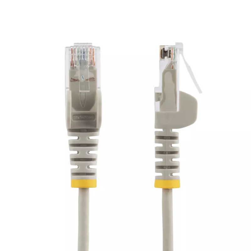 StarTech.com 7m Gray Slim CAT6 Ethernet Cable, Snagless, 100W PoE, UTP, LSZH, 28AWG Pure Bare Copper Wire, Slim RJ45 Network Patch Cord w/Strain Reliefs, Individually Tested
