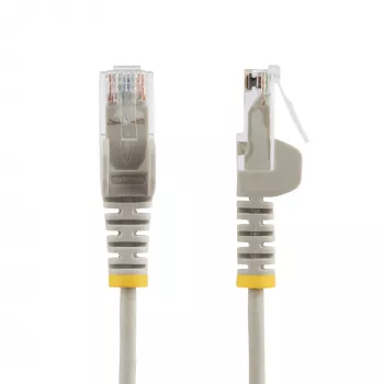 StarTech.com 10m Gray Slim CAT6 Ethernet Cable, Snagless, 100W PoE, UTP, LSZH, 28AWG Pure Bare Copper Wire, Slim RJ45 Network Patch Cord w/Strain Reliefs, Individually Tested