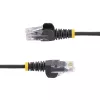 StarTech.com 15m Black Slim CAT6 Ethernet Cable, Snagless, 100W PoE, UTP, LSZH, 28AWG Pure Bare Copper Wire, Slim RJ45 Network Patch Cord w/Strain Reliefs, Individually Tested