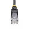 StarTech.com 15m Black Slim CAT6 Ethernet Cable, Snagless, 100W PoE, UTP, LSZH, 28AWG Pure Bare Copper Wire, Slim RJ45 Network Patch Cord w/Strain Reliefs, Individually Tested