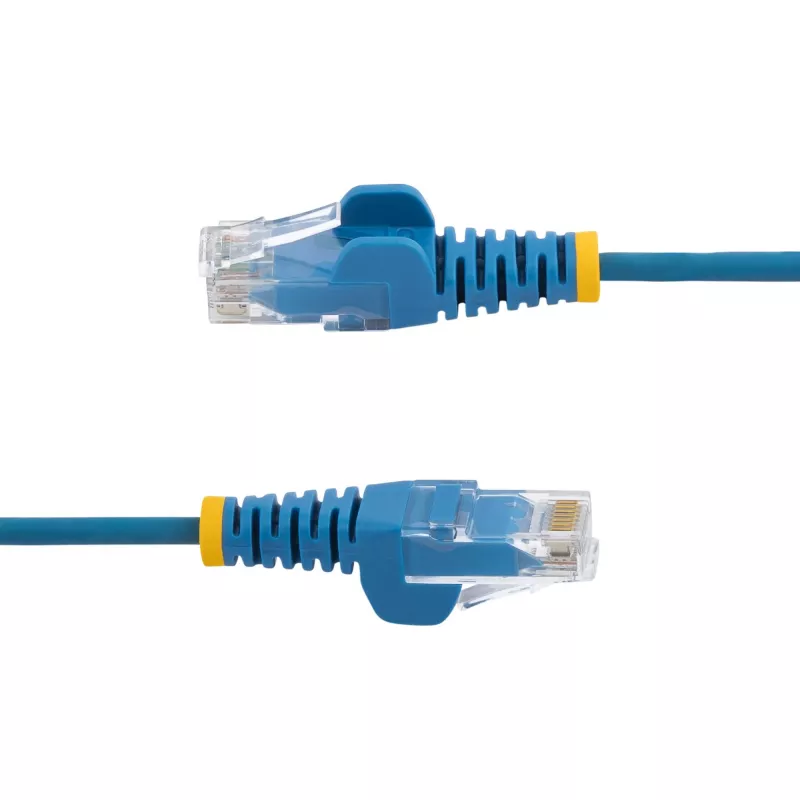 StarTech.com 15m Blue Slim CAT6 Ethernet Cable, Snagless, 100W PoE, UTP, LSZH, 28AWG Pure Bare Copper Wire, Slim RJ45 Network Patch Cord w/Strain Reliefs, Individually Tested