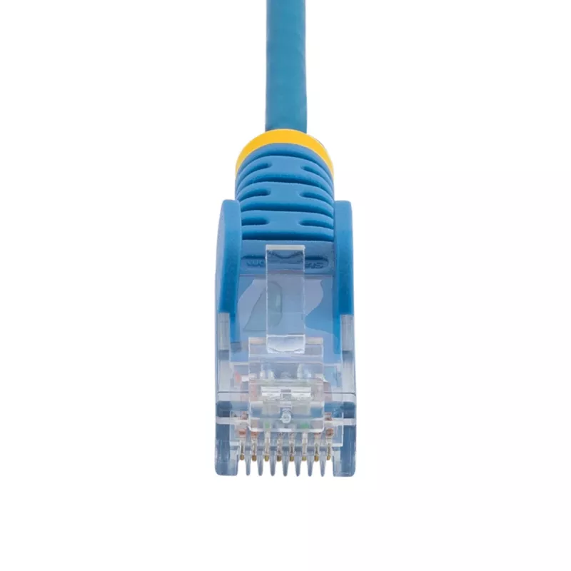 StarTech.com 15m Blue Slim CAT6 Ethernet Cable, Snagless, 100W PoE, UTP, LSZH, 28AWG Pure Bare Copper Wire, Slim RJ45 Network Patch Cord w/Strain Reliefs, Individually Tested