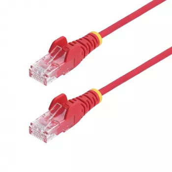 StarTech.com 15m Red Slim CAT6 Ethernet Cable, Snagless, 100W PoE, UTP, LSZH, 28AWG Pure Bare Copper Wire, Slim RJ45 Network Patch Cord w/Strain Reliefs, Individually Tested