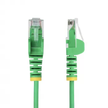 StarTech.com 15m Green Slim CAT6 Ethernet Cable, Snagless, 100W PoE, UTP, LSZH, 28AWG Pure Bare Copper Wire, Slim RJ45 Network Patch Cord w/Strain Reliefs, Individually Tested