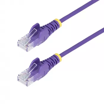 StarTech.com 2m Purple Slim CAT6 Ethernet Cable, Snagless, 100W PoE, UTP, LSZH, 28AWG Pure Bare Copper Wire, Slim RJ45 Network Patch Cord w/Strain Reliefs, Individually Tested